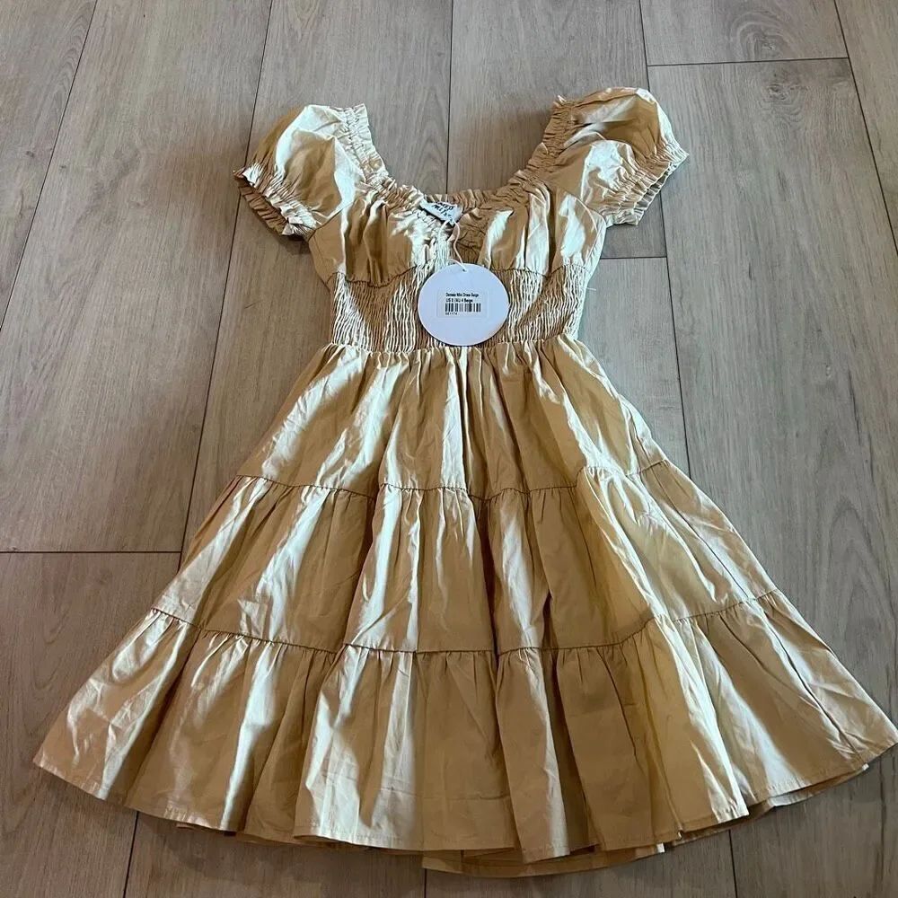 Princess Polly Daniela Mini Dress Beige size 0